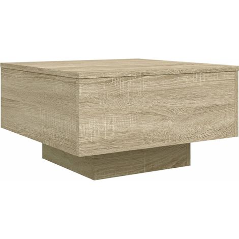 Table basse design moderne et contemporaine 55 x 55 x 31 cm bois d'ingénierie couleur chêne DEC038962