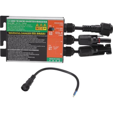 Onduleur Solaire Photovoltaïque GMI 150L, Micro-onduleur Aluminium Alliage IP55, Protection Multiple, 20x7.7x3.6cm (1/5)