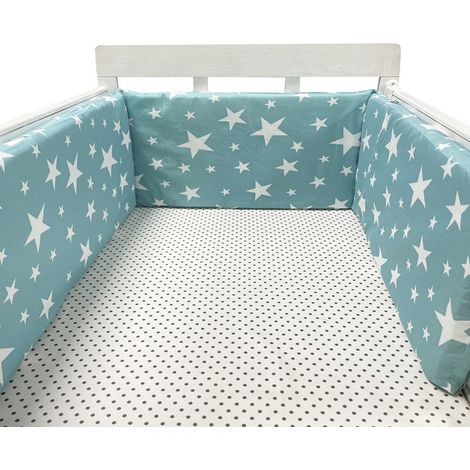 (Green Star) Tour de lit bébé, barrière de lit bébé en coton, lit superposé tissé, berceau bébé (1/5)