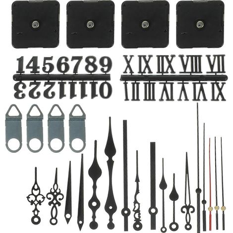 kit de mécanisme de rechange pour horloge, comprenant un mouvement d'horloge à piles, des aiguilles et des chiffres.-12X5.3CM