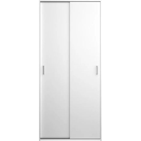 armadio 2 ante scorrevoli "space" bianco 77,6x48,2x175,4 cm