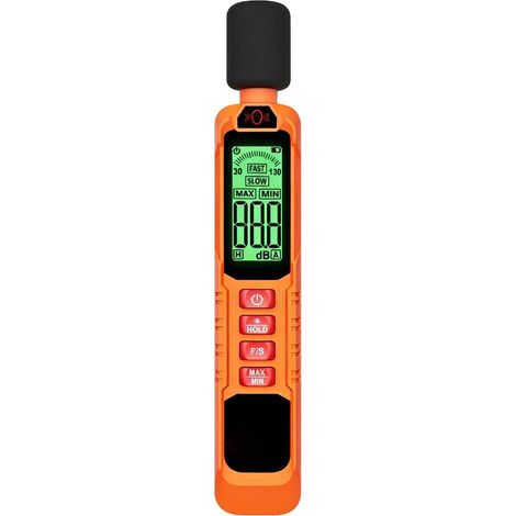 Lecteur de décibels – Haute précision de 30 dB à 130 dB, testeur de niveau sonore – Pour usine, sous-sol, salle de classe, studio, construction nocturne (1/5)