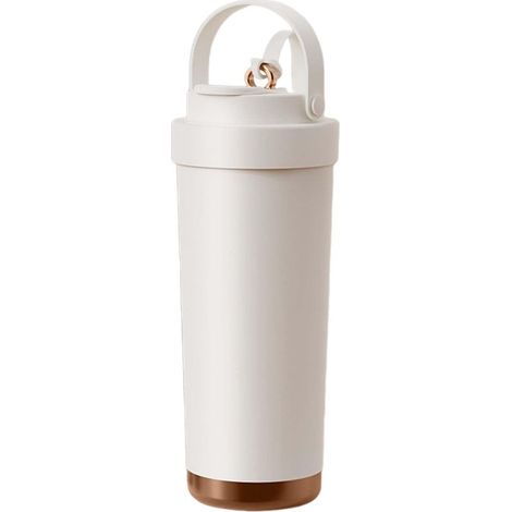 Bicchiere con cannuccia, bottiglia da 500 ml con cannuccia, acciaio inox rivestito in ceramica, coperchio a tenuta stagna, design per bere direttamente, per Z (1/5)