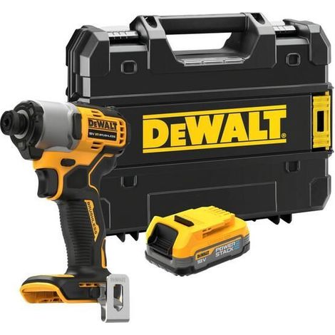 DEWALT Atornillador de impacto con batería DCF840E1T, 1 pila de potencia de 1,7 Ah + cargador en TSTAK