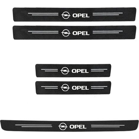 (5 pièces) Autocollants de seuil de porte de voiture,en fibre de carbone,résistants aux rayures,pour Opel OPC (1/3)