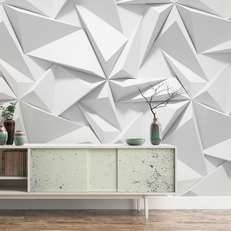 Papier peint panoramique - Triangles Effet 3D - 130 cm x 75 cm (1/4)