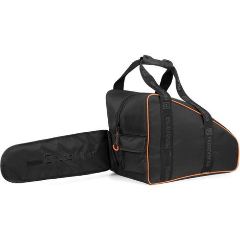 Husqvarna – Sac pour tronçonneuse jusqu'à 18 pouces – Poches pour outils – Fond en plastique amovible – Conçu pour tronçonneuses jusqu'à 90 cm³