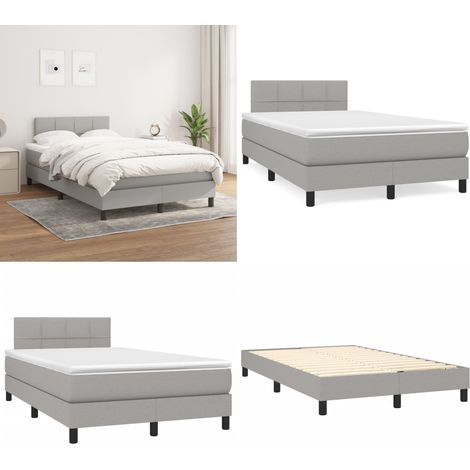Boxspringbett mit Matratze Hellgrau 120x200 cm Stoff - Boxspringbett - Doppelbett - Schlafsystem - Bettrahmen - Matratze - Home & Living (1/5)