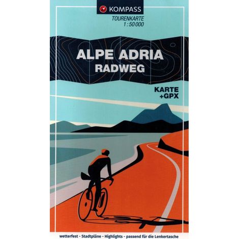 Alpe-Adria 1:50.000. Laminierte Touristen- und Radkarte 7059. Erschienen 2024. Kompass (1/5)