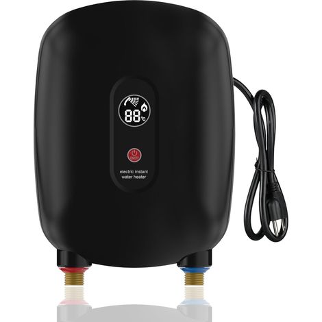Chauffe-eau instantané électrique 220V 3500W – Réchauffeur d'eau rapide avec écran LCD – Installation sous meuble – Température réglable 25-50°C,noir (1/5)