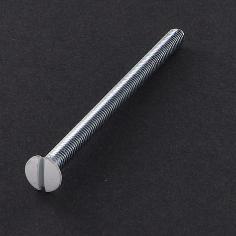 Vis métaux Tête fraisée bombée TFB Fendue M4X70 Acier zingué Tête RAL9016 blanc signalisation-500 pièces