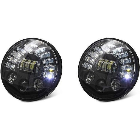 faros LED de 7 pulgadas y 300 W, luz blanca alta/baja, luz diurna y señal de giro ámbar para motocicletas Wrangler CJ TJ ( )