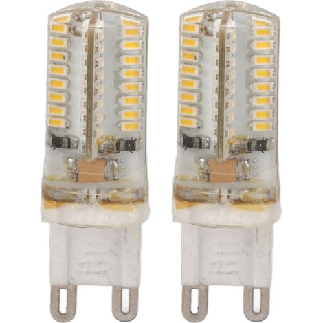 Ortviai Ampoules LED G9 3 W – 2 unités, 64 LED, céramique, haute luminosité, pour lustres et lampes d’intérieur (1/5)