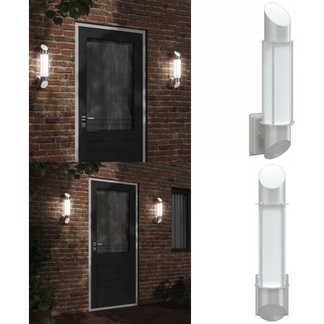 Außenwandleuchte Silbern Edelstahl - Outdoor Wandleuchte - Edelstahl Leuchte - Gartenbeleuchtung - Gartenlampe - Wetterfeste Beleuchtung - Home & Living (1/5)