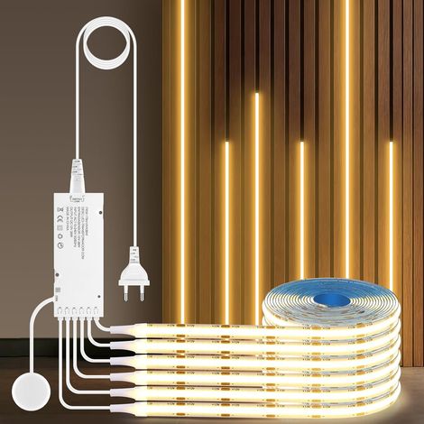 Kindfiber OÜ-Rubans LED 12 V – Lot de six rubans d'un mètre (blanc chaud) avec variateur à détection de mouvement aux vitrines et à l'éclairage de cuisine. (1/5)