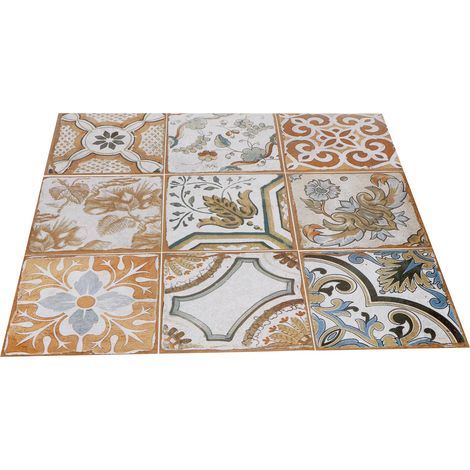 Décoration murale PVC autocollante - Lot de 24 stickers carrés 15x15 cm pour cuisine DIY résistants à l'eau et aux graisses. (1/5)