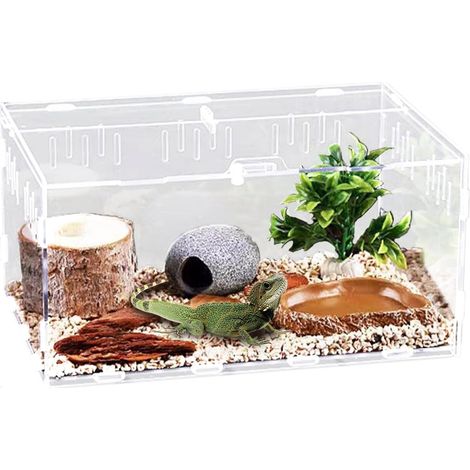 Terrarium en Acrylique Boîte d'Élevage pour Reptiles Boîte de Transport Transparente pour Lézards Grenouilles Serpents et Insectes Vivariums Petit Modèle (1/5)