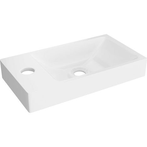 Vasque lave main blanche en résine SMC - 40 x 22 cm - SARPOSA