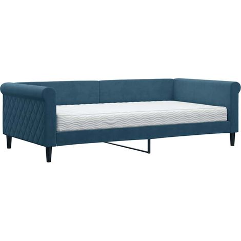 Maison Exclusive - Divano Letto con Materasso Blu 100x200 cm in Velluto