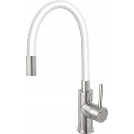 Ferro ZUMBA INOX grifo de cocina blanco plata acero inoxidable (1/2)