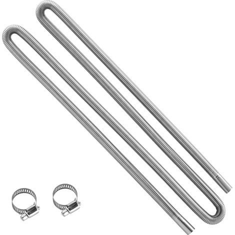 3000 mm Edelstahl-Auspuffrohr, flexibel für 2/5/8 kW Dieselheizung, mit 2 Befestigungsklemmen. (1/5)