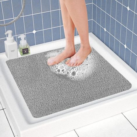 Duschmatte rutschfest, 80 x 80 cm Anti-Schimmel, Weich Komfort Sicherheits Badematte mit Ablauflöchern, Antirutschmatte Dusche für Badewanne und Nassbereiche (1/5)
