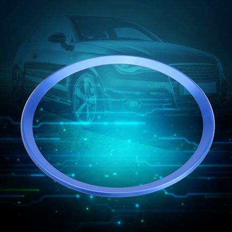 Lenkradring-Abdeckung aus Aluminiumlegierung für Audi A1 A3 A4 A5 A6 Q3 Q5 Blau