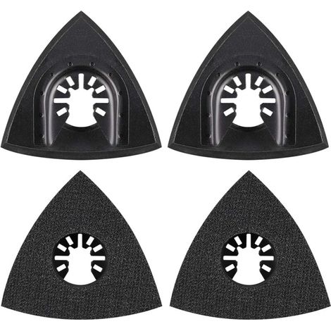 4-teiliges 76-mm-Schleifpad-Set, Zubehör für Multifunktionswerkzeuge, Montageplatte, Multifunktionswerkzeug-Schleifscheibe, Zubehör für oszillierende Werkzeuge von Worx, Mikita, Dewalt, Worx Tools und (1/4)