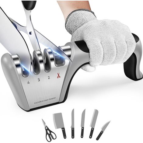Aiguiseur Couteaux Affuteur Couteau eguiseur de pour Ciseaux et de Cuisine de Différentes Tailles 4 en 1 (1/5)