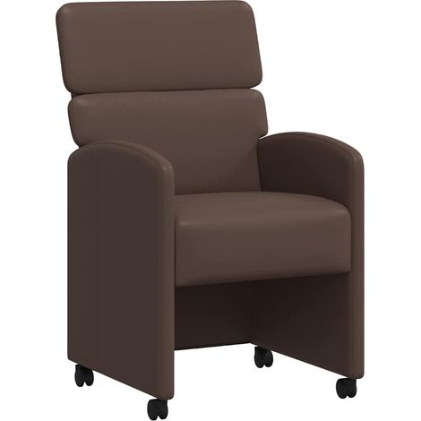 Maison Exclusive - Esszimmerstühle mit Rollen 2 pcs Braun 58 x 65