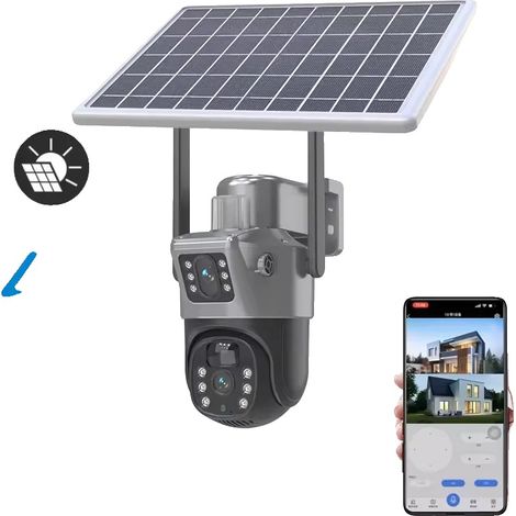 Caméra solaire PTZ, double objectif, connectivité WiFi et 4G, 4G (1/2)