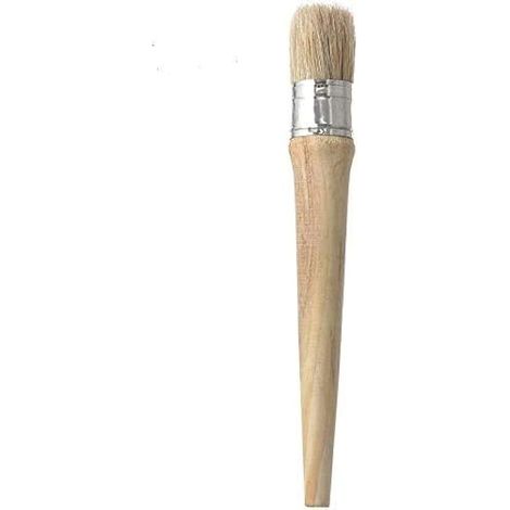 Pinceau à colle professionnel en bois naturel - Pinceau rond pour colle et cire - Pour peinture, reliure, meubles, supercire, peinture à la chaux - Pour petits projets