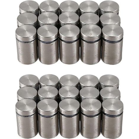 Compatible avec 15 fixations murales de 19 mm x 30 mm, entretoise en verre, clou argenté (1/5)