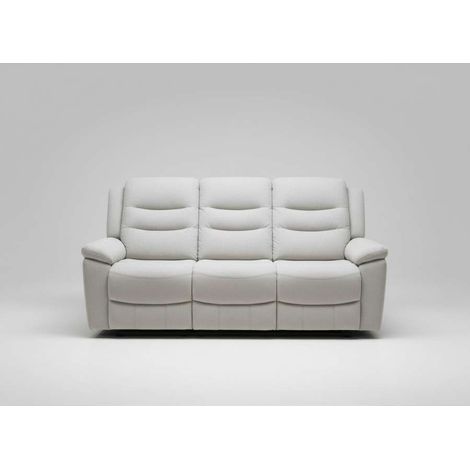 Divano 3 Posti Reclinabile in Tessuto Idrorepellente Greige 205x95x103 cm - Domo Mea