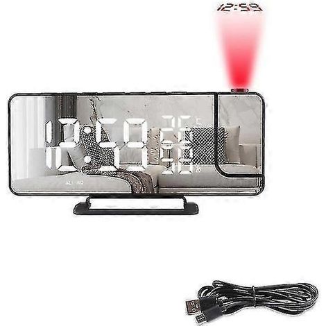 Horloge projecteur Inf avec miroir de température/noir Practical Goodies 1-11 (1/4)