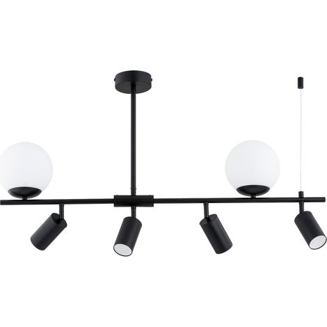 Suspension loft noire, globes verre 6x E14/GU10 NESKA (1/3)