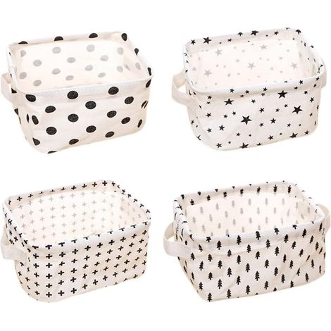 Lot de 4 petits paniers de rangement 20 x 17 x 12,5 cm pour affaires de bébé (pentagramme, triangle, points, croix)-Fei Yu (1/3)