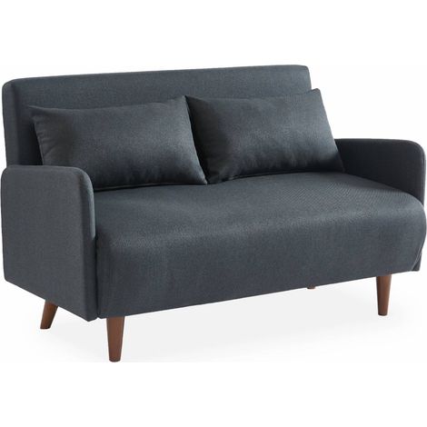 sweeek - 2-Sitzer Sofa, Stoff, Dunkelgrau