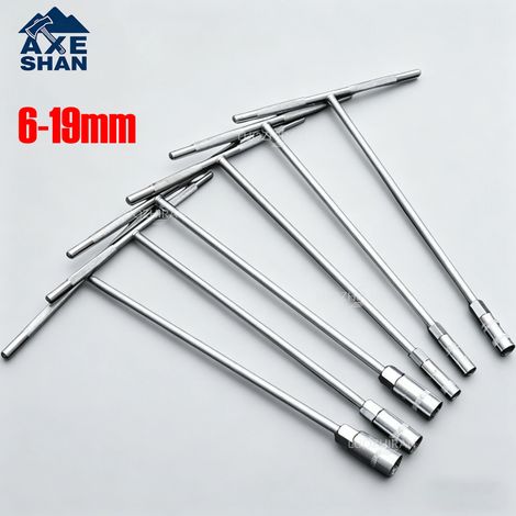 Clé à douille en T (18 mm) 6-19 mm, outil hexagonal allongé de qualité industrielle en forme de T pour la réparation de voitures, motos, machines et travaux ménagers. (1/5)