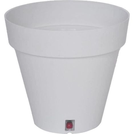 RIVIERA LOFT round flower box - Plastic - Diameter 30 cm - White (1/2)