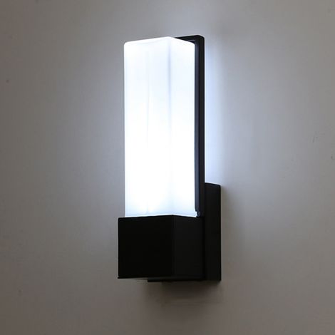 AUTRUCKER Applique murale intérieure moderne pour coiffeuse, veilleuse pour cage d'escalier/couloir, une seule tête, noire - 7W, lumière blanche. (1/5)