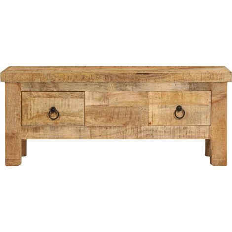 vidaXL Mesa de centro de madera maciza de mango 90x45x35 cm (1/2)