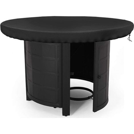 Housse de protection ronde pour plaque de feu, étanche, anti-UV 420D, pour plaque de cuisson et plaque de cuisson, noir (diamètre 80 cm) (1/5)