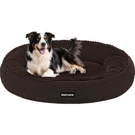 Panier pour chien et chat de taille moyenne - Lavable - Diamètre : 80 cm - Marron (1/5)