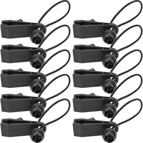 Clips de fixation pour tente extérieure, pince de fixation coupe-vent avec cordon élastique pour auvent de camping et caravane