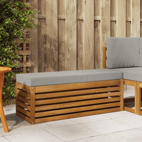 Outdoor Hocker Bank Massivholz Akazie Natur