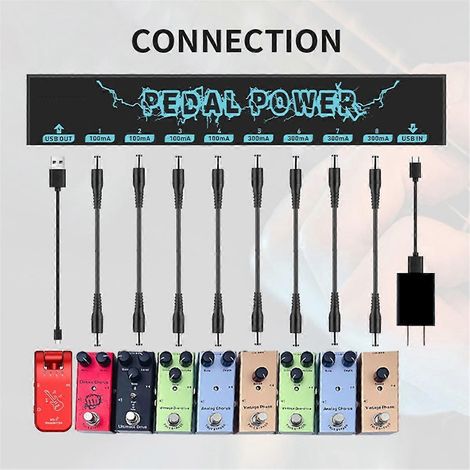 Alimentation pour pédales d'effets de guitare, pédale d'effets de guitare à sortie CC isolée 8 canaux (1/5)