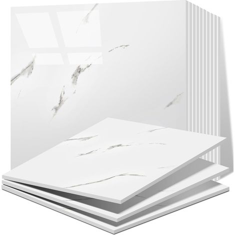 20 Pièces Carreaux Adhesif Cuisine, Carrelages en Marbre Auto-Adhésifs de 30 x 30 cm pour mur, Carrelages Adhésifs Pour Cuisine, Salle de Bains Salon (1/5)