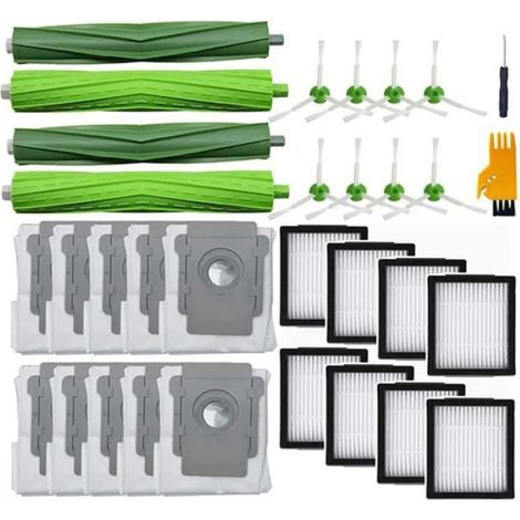 Brosse LatéRale Rouleau Brosse Filtres Hepa pour IRobot Roomba I3 I6 I7 I7 + I8 E5 E6 E&I SéRie Aspirateur PièCes de Rechange (1/4)
