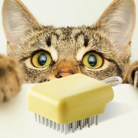 Brosse de bain de massage pour animaux de compagnie, distributeur de shampoing, épurateur en silicone (1/4)
